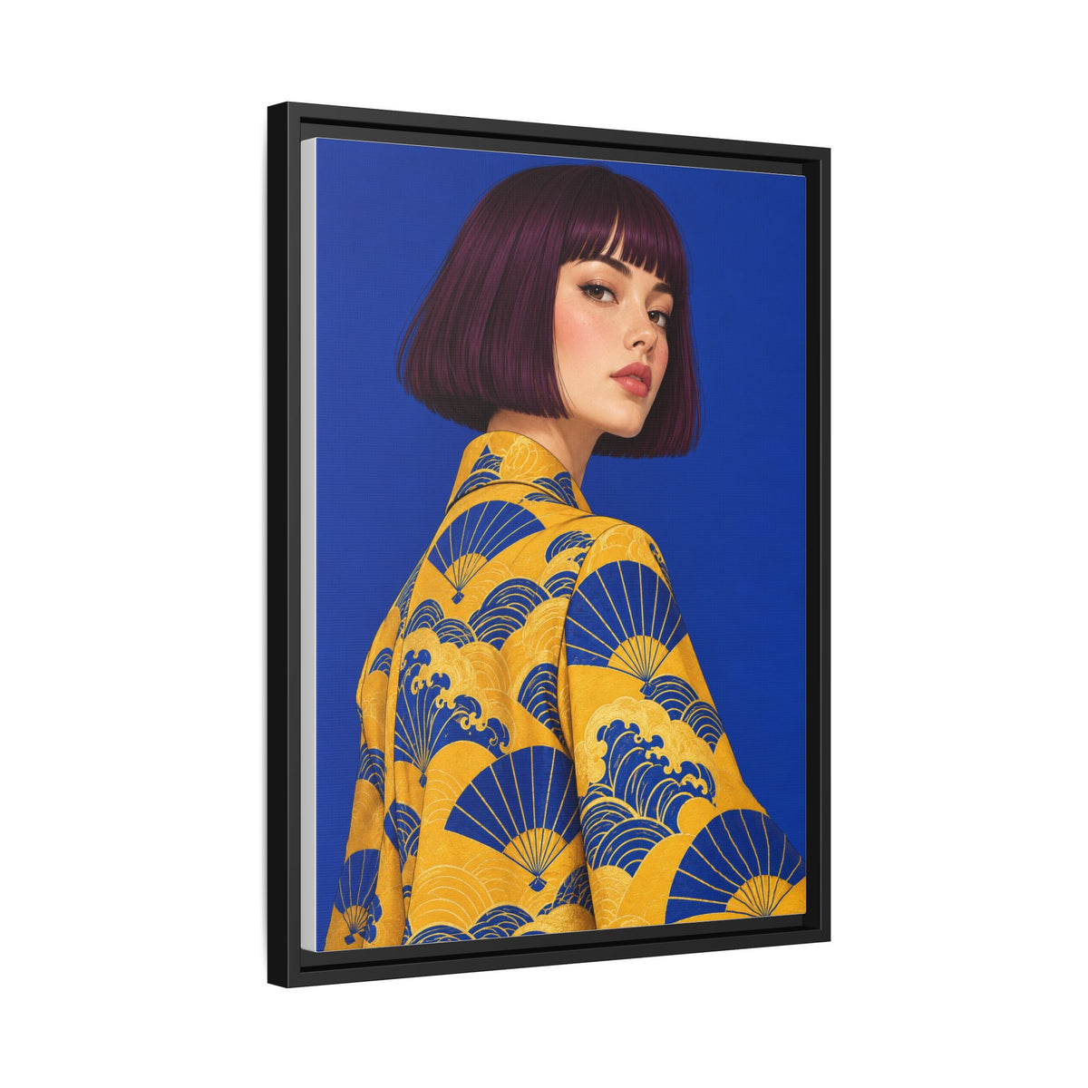 Cobalt Muse framed canvas side view