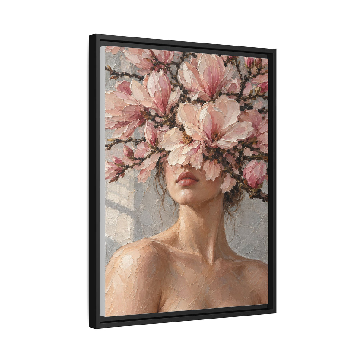 Magnolia Silence framed canvas side view