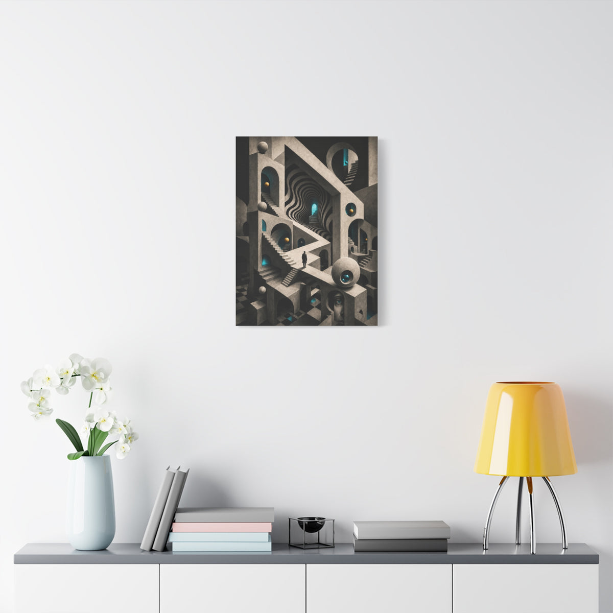 Apertura Mentis frameless canvas in a room