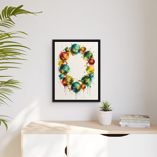 La Ronde framed canvas in a room
