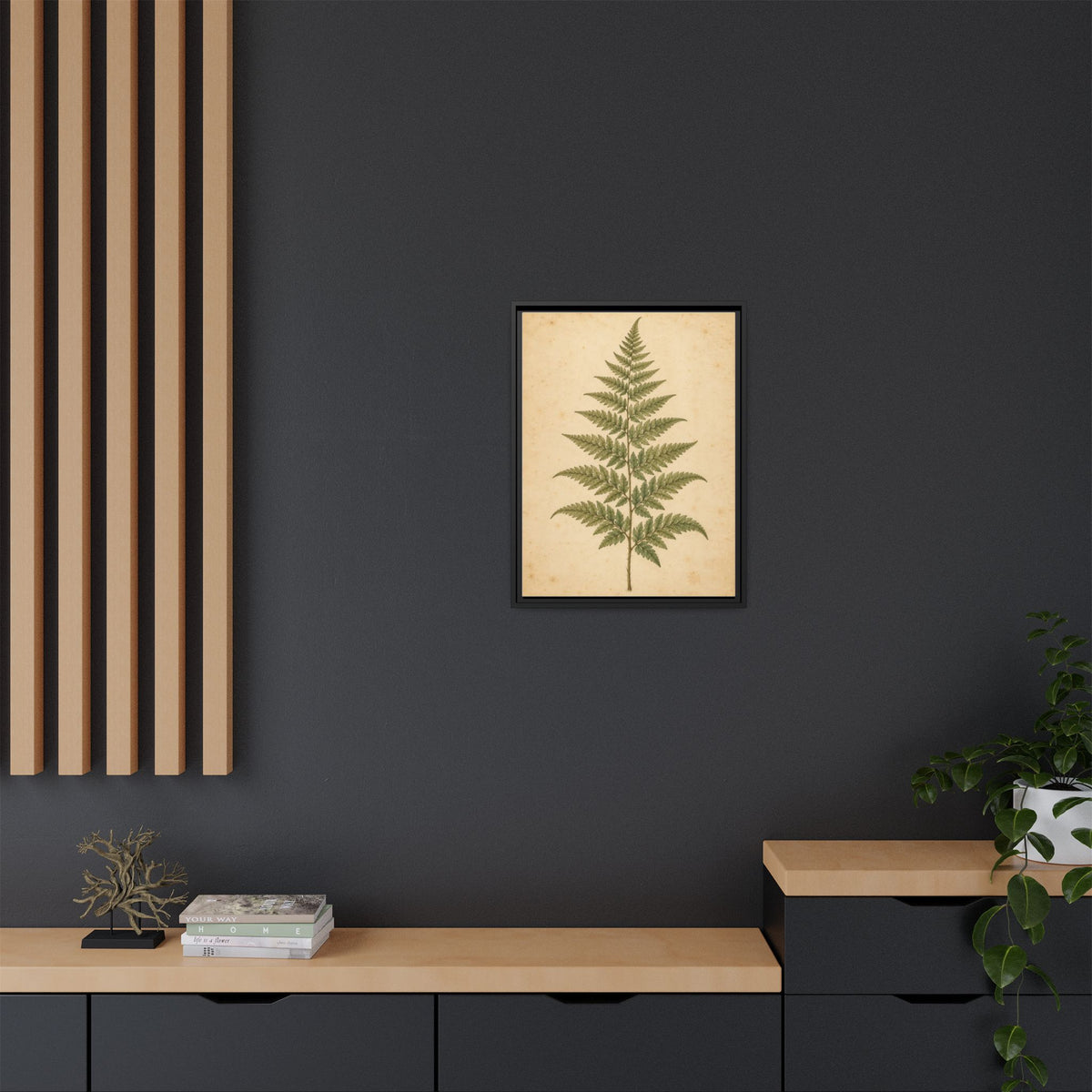 Fern Study framed canvas styled interior