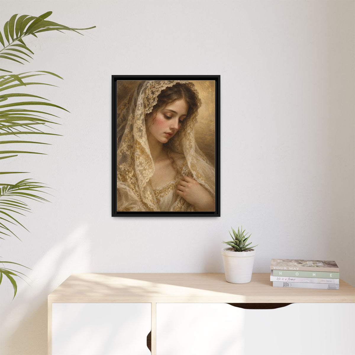 Dama di Pizzo framed canvas in a room