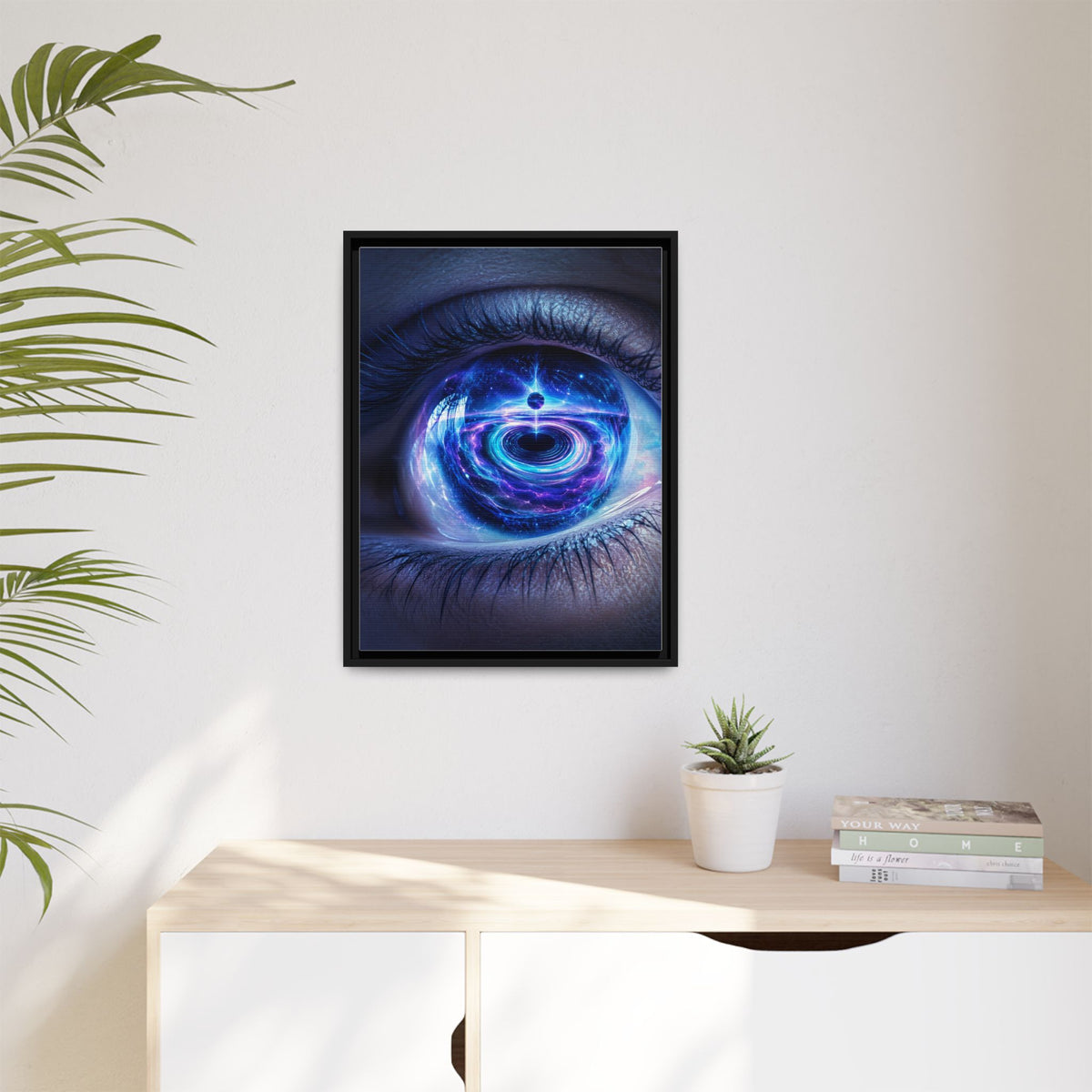 Eclipse of the Inner Eye framed canvas in a room