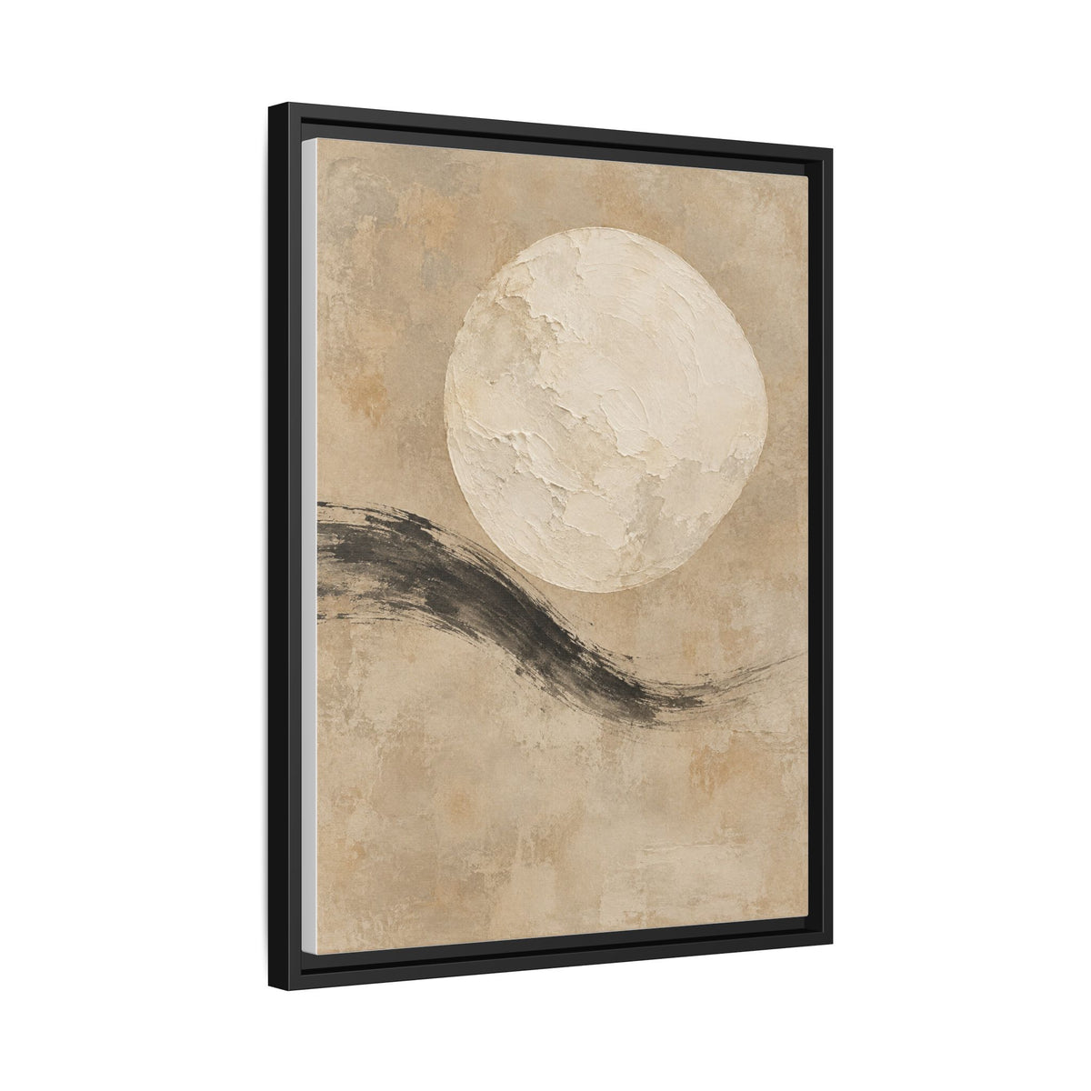 Linen Moon framed canvas side view