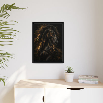 Equus Noctis framed canvas in a room