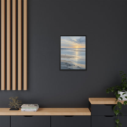Silver Estuary framed canvas styled interior
