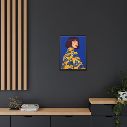 Cobalt Muse framed canvas styled interior