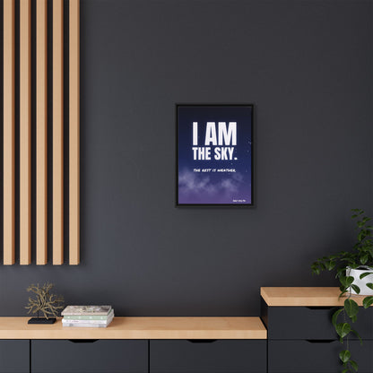 I Am the Sky framed canvas styled interior