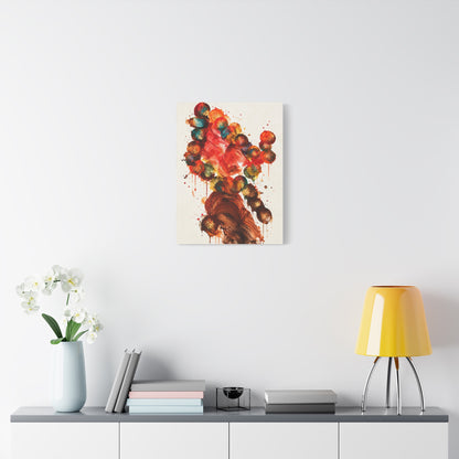 Floraison Sauvage frameless canvas in a room