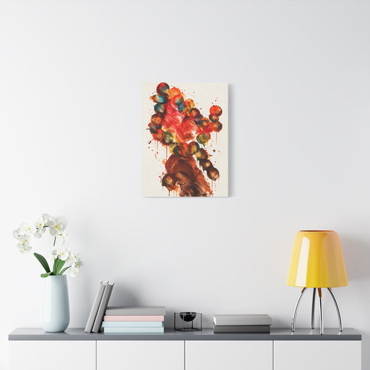 Floraison Sauvage frameless canvas in a room