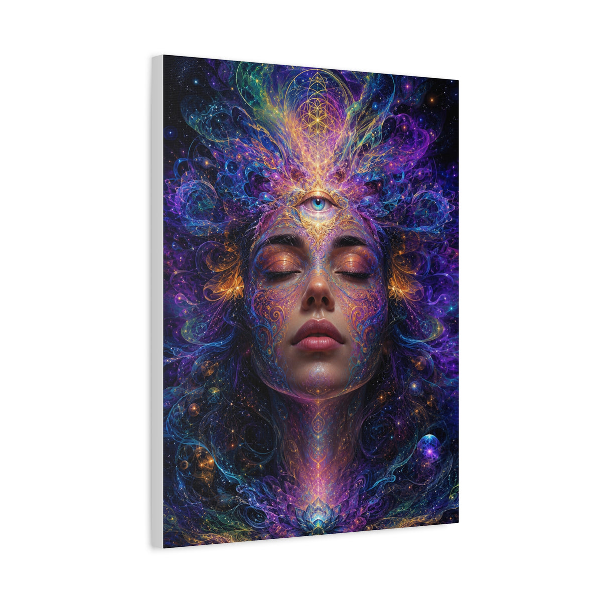 The Inner Cosmos frameless canvas side view