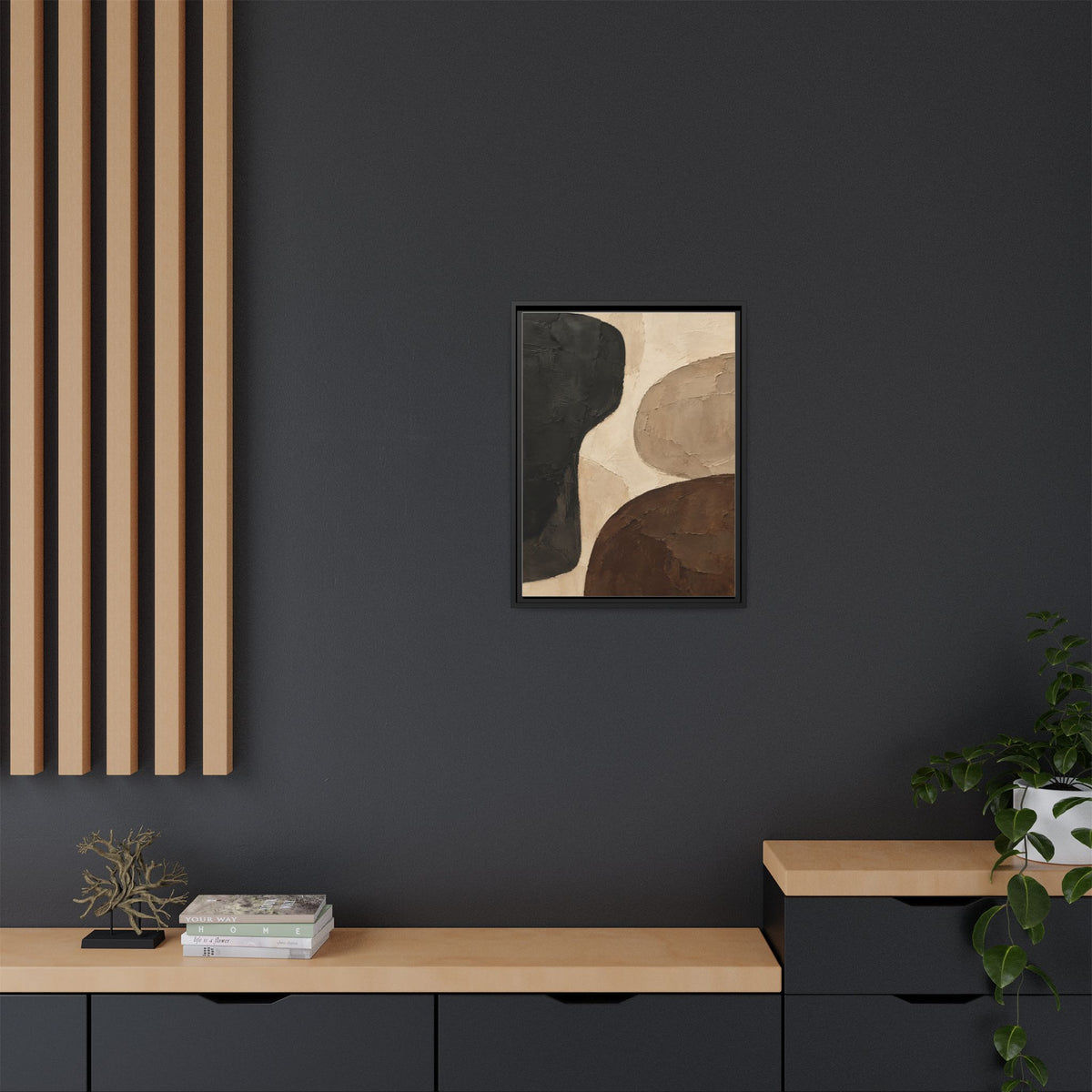 Sand and Shadow framed canvas styled interior