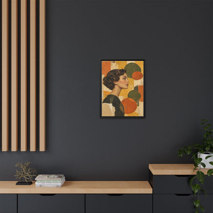 Saffron Thought framed canvas styled interior