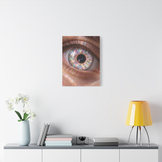Opaline Iris frameless canvas in a room