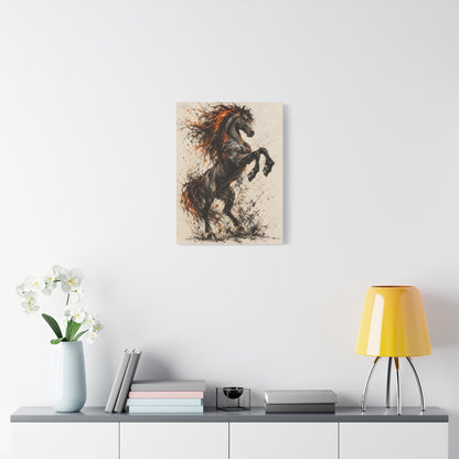 Equus Ignis frameless canvas in a room