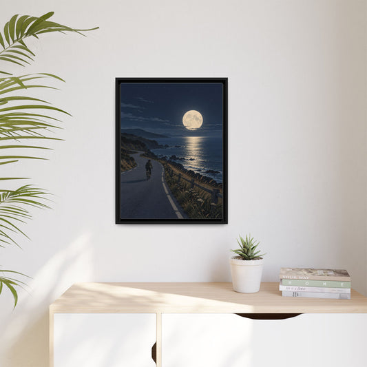 Where the Road Forgets framed canvas in a room
