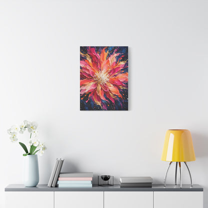 Supernova Bloom frameless canvas in a room