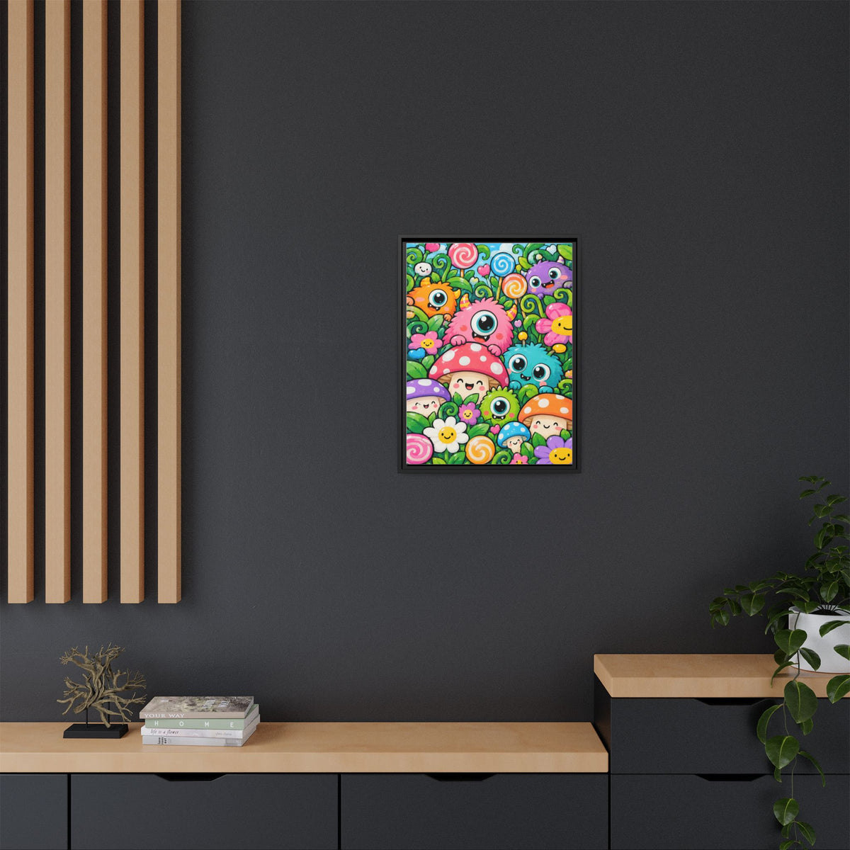 Monster Garden framed canvas styled interior