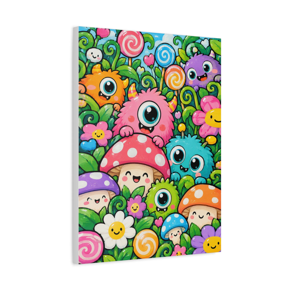 Monster Garden frameless canvas side view