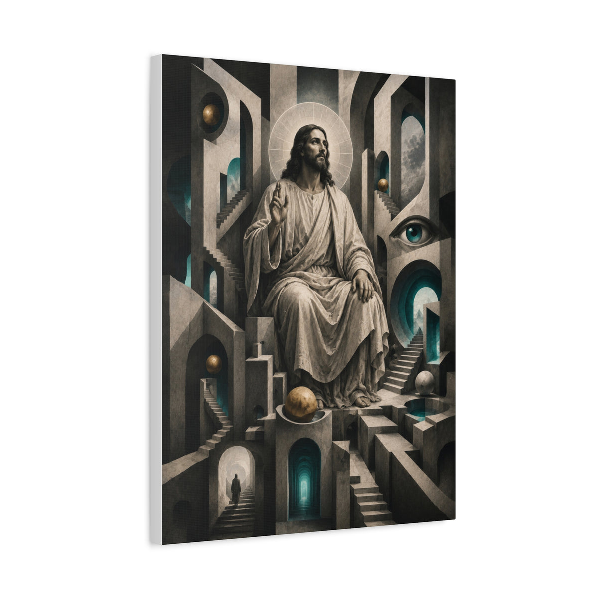 Scala Salvatoris frameless canvas side view