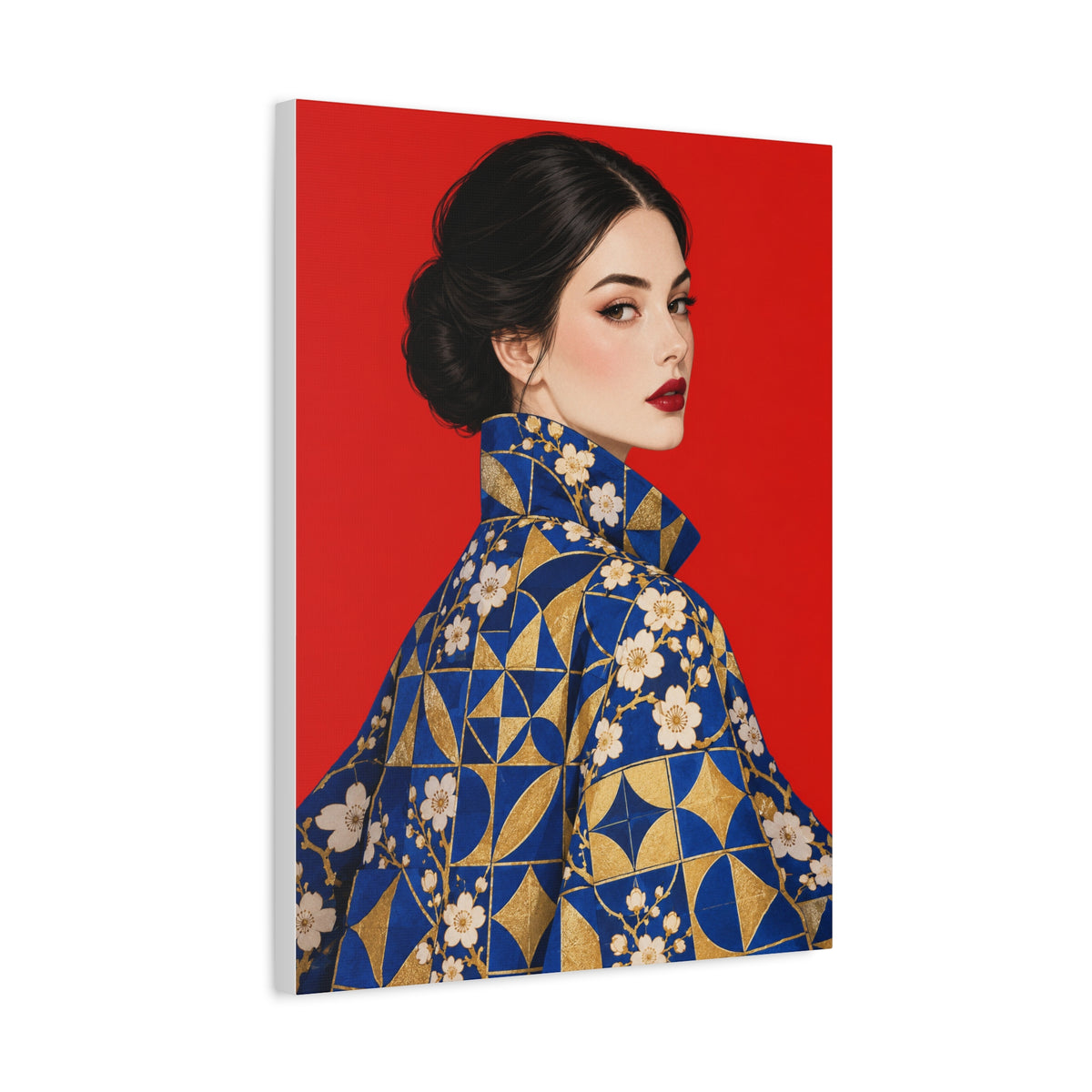 Vermilion Sunday frameless canvas side view
