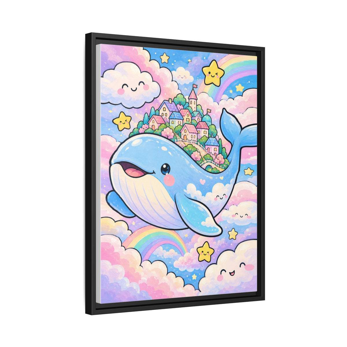 Sweet Dreams Whale framed canvas side view