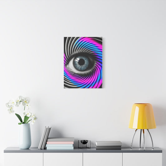 The Perception Vortex frameless canvas in a room