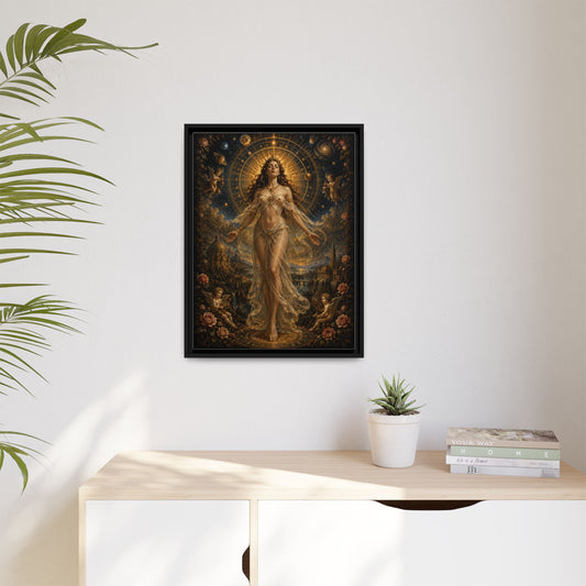 Asteria’s Veil framed canvas in a room