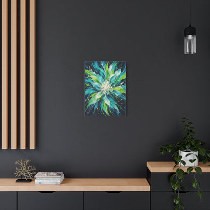 Lagoon Bloom frameless canvas styled interior