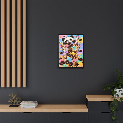 Bubble Tea Buddies framed canvas styled interior