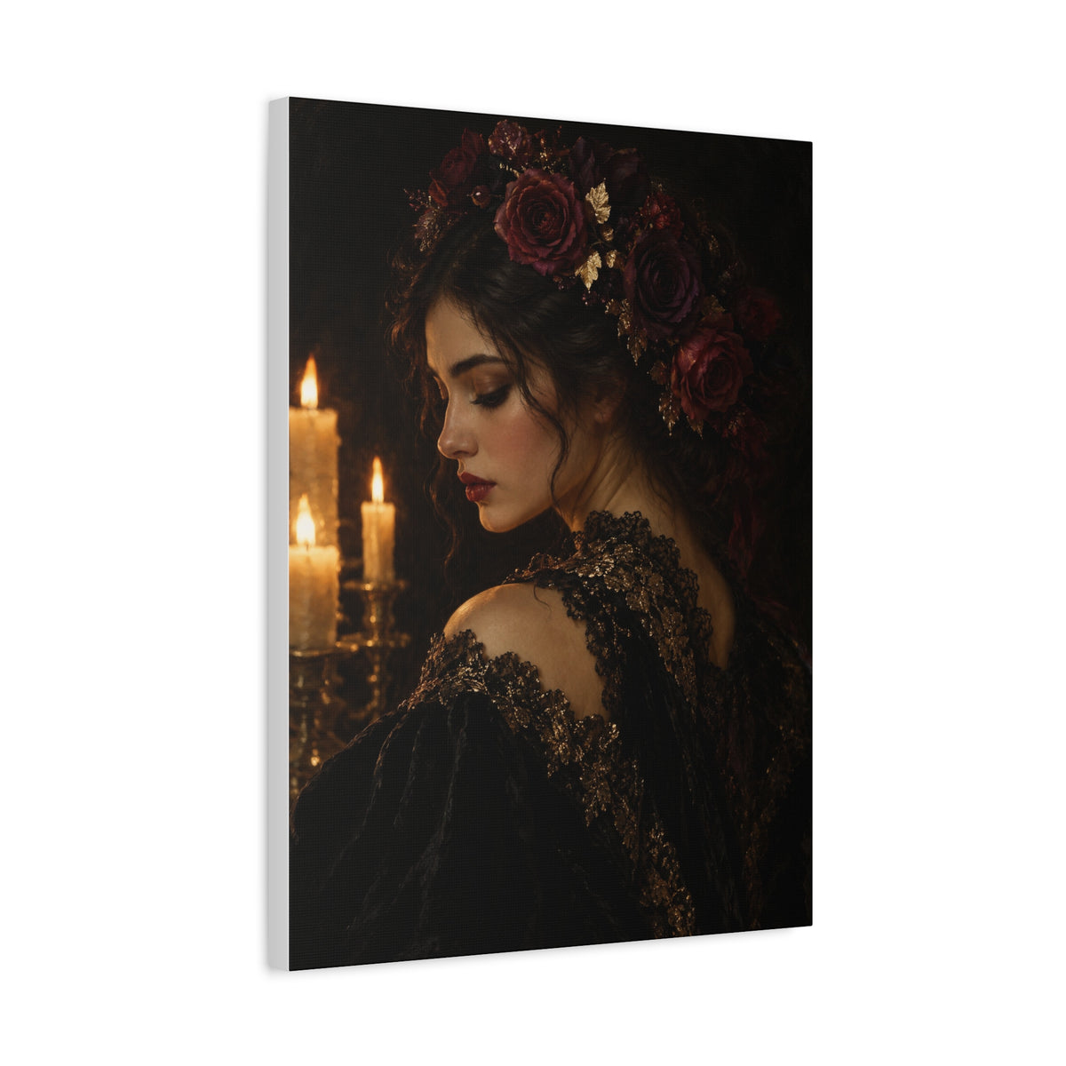 Rosa Notturna frameless canvas side view
