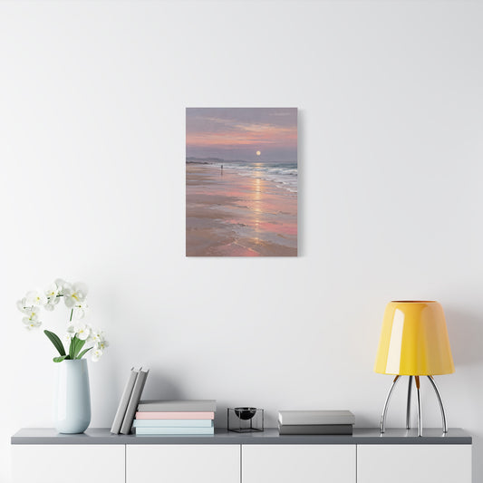 Silver Moon Tide frameless canvas in a room