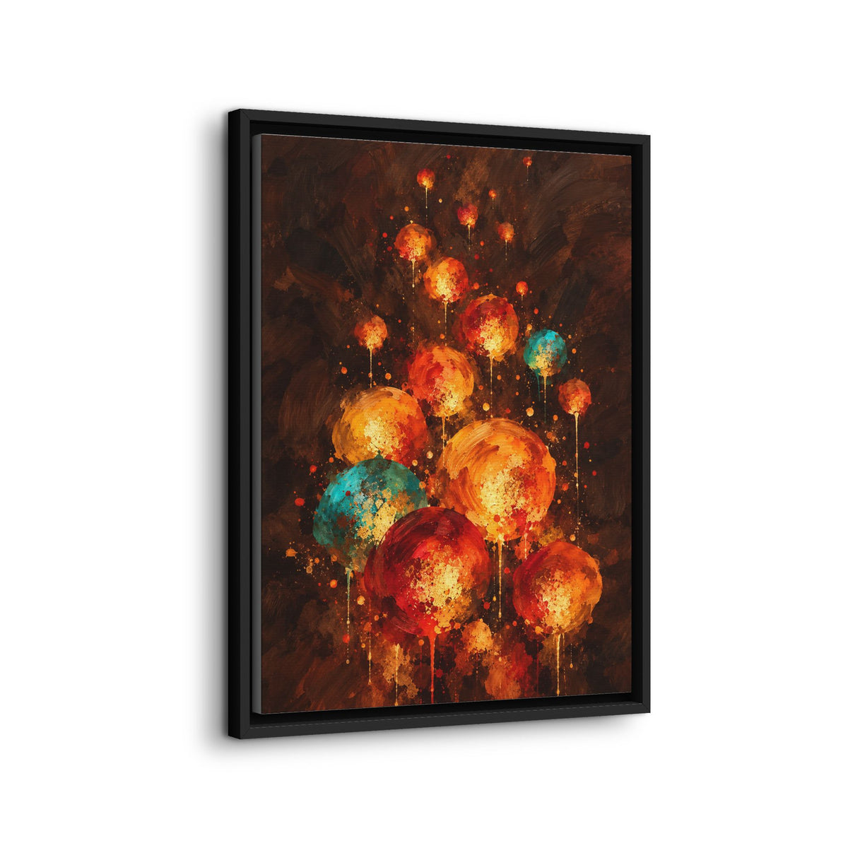 Lanternes du Soir framed canvas side view