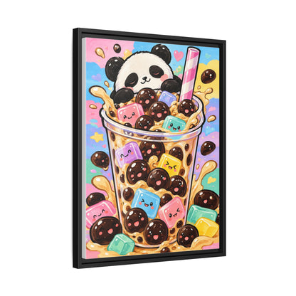 Bubble Tea Buddies framed canvas side view