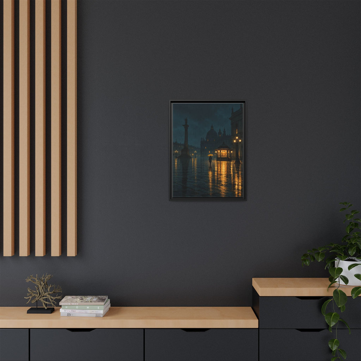 Small Hours framed canvas styled interior