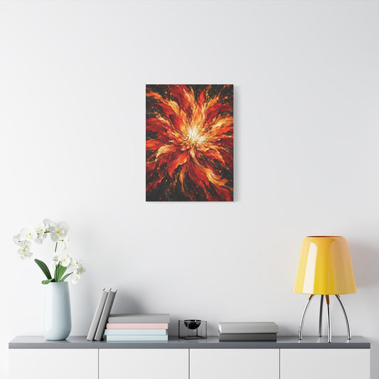 Phoenix Bloom frameless canvas in a room