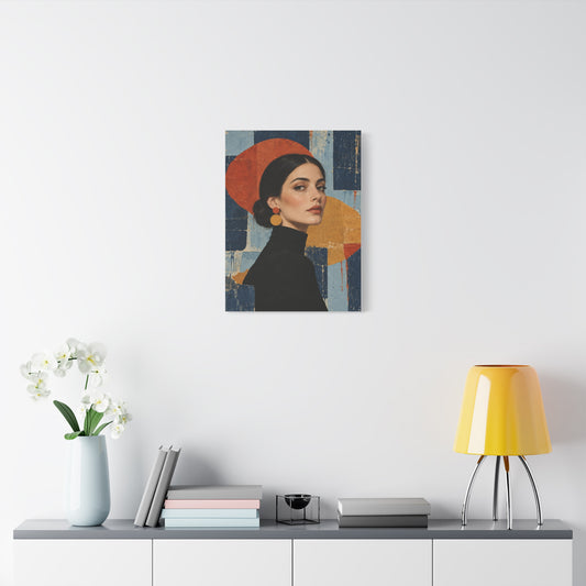 Blue Hour Muse frameless canvas in a room