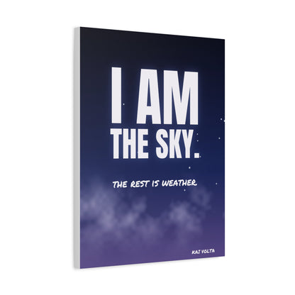 I Am the Sky frameless canvas side view