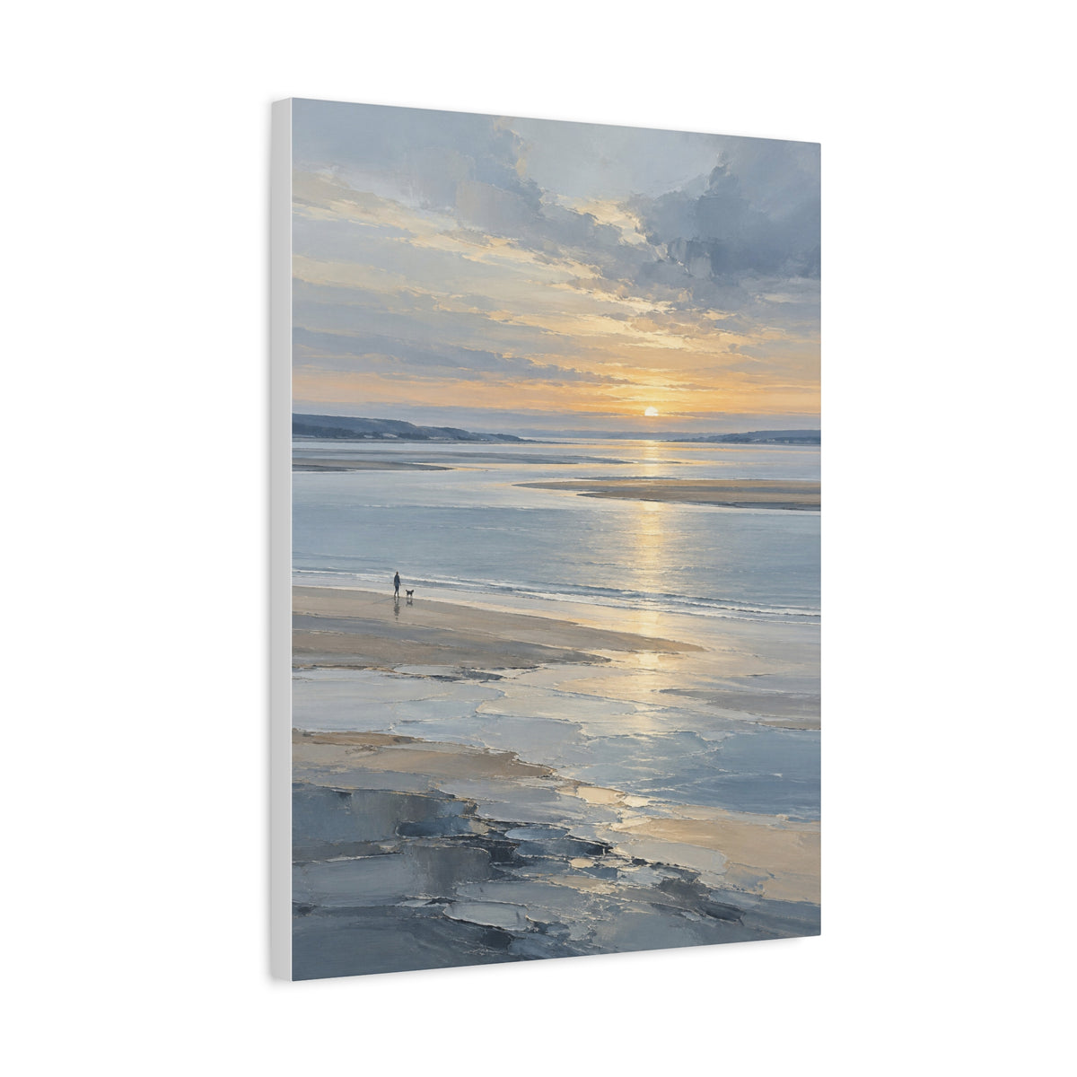 Silver Estuary frameless canvas side view