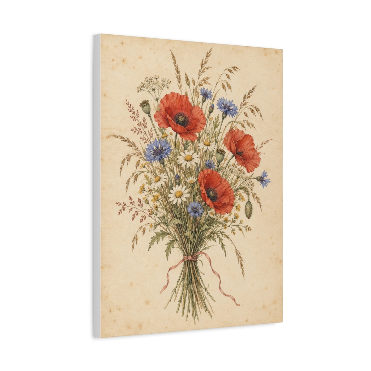 Wildflower Posy frameless canvas side view