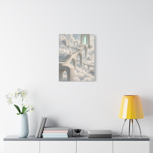 Porta Nubium frameless canvas in a room