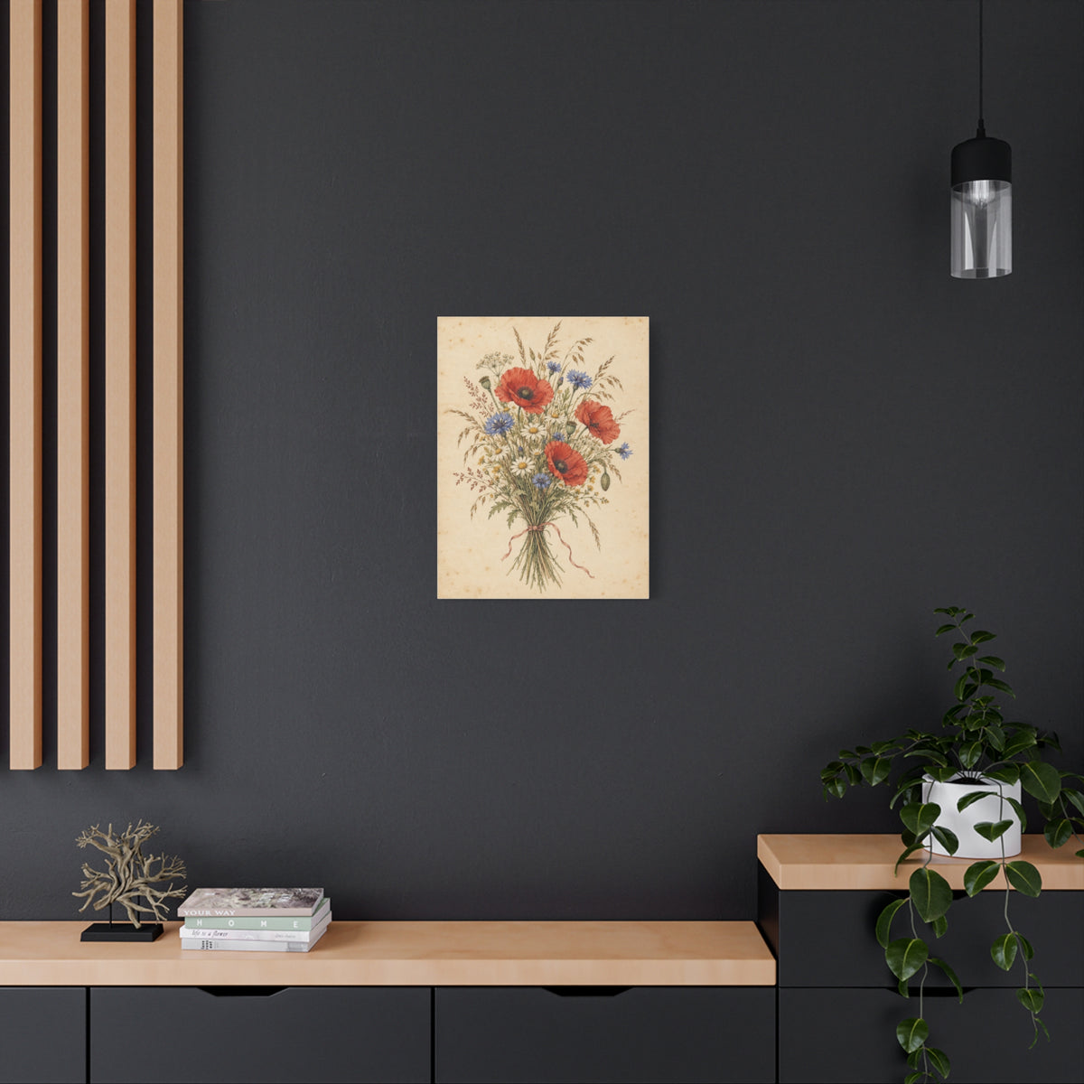 Wildflower Posy frameless canvas styled interior