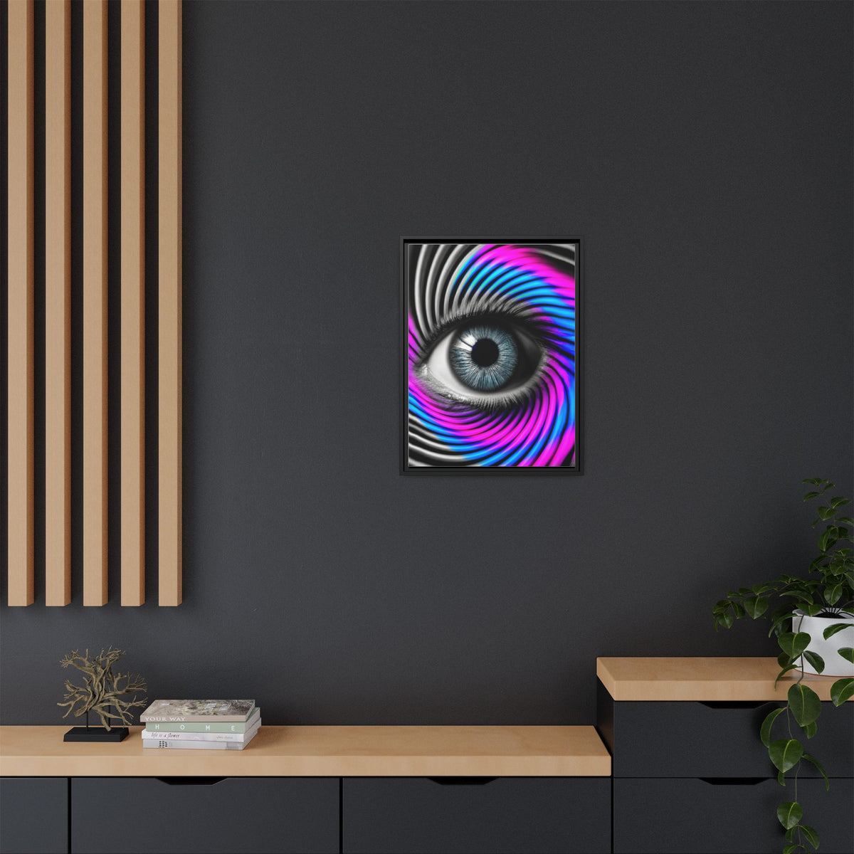 The Perception Vortex framed canvas styled interior