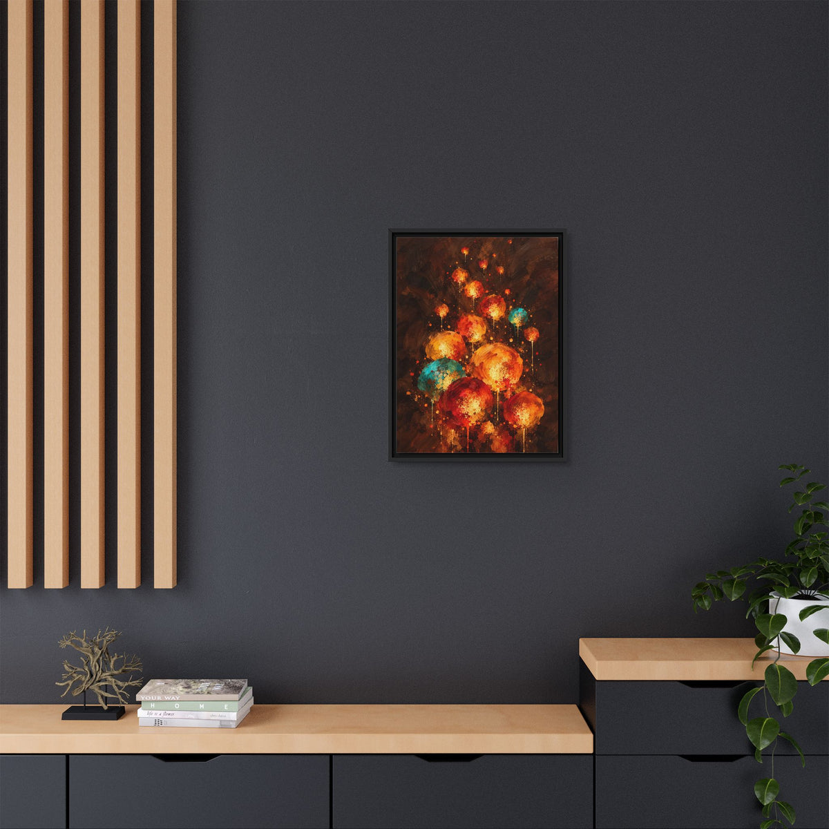 Lanternes du Soir framed canvas styled interior