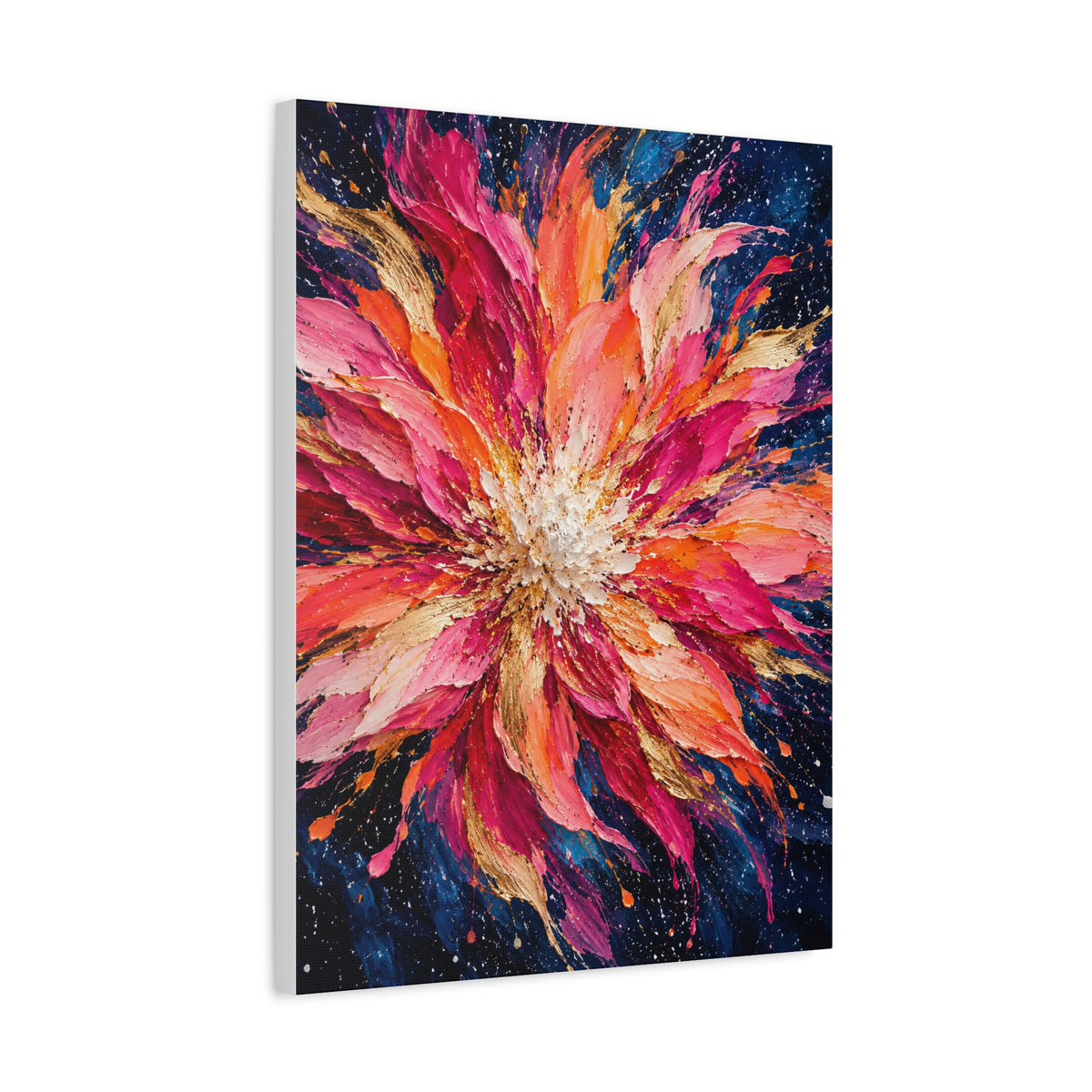 Supernova Bloom frameless canvas side view
