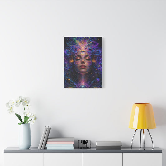 The Inner Cosmos frameless canvas in a room