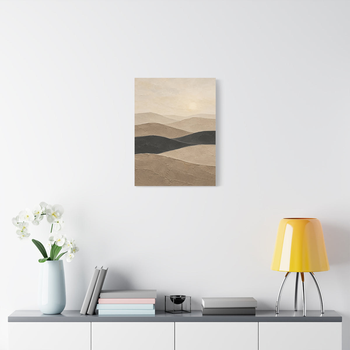 Quiet Hills frameless canvas in a room