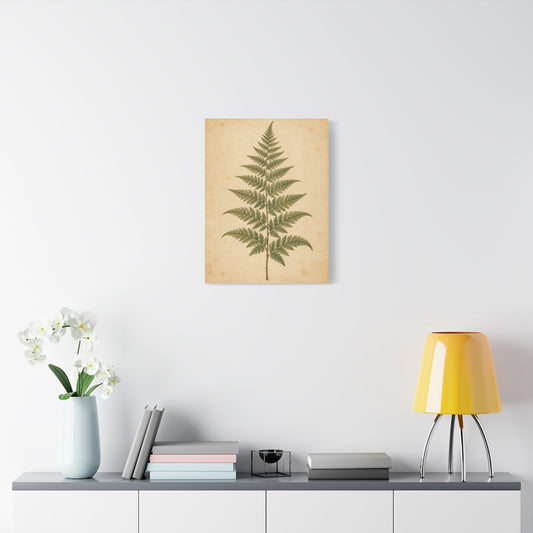 Fern Study frameless canvas in a room