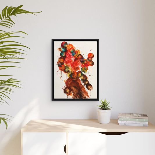 Floraison Sauvage framed canvas in a room